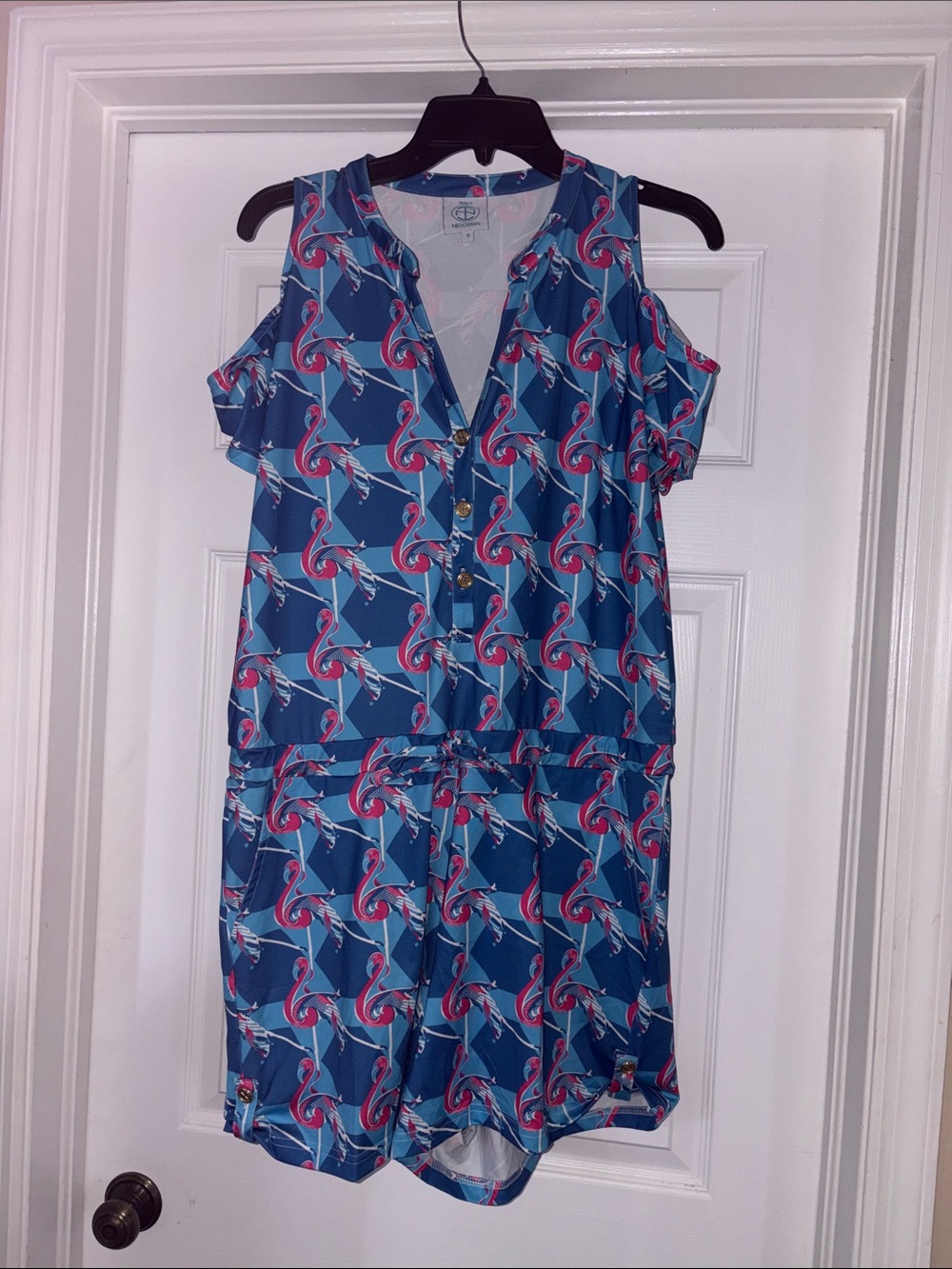 🍀 Tracy Negoshian flamingo print romper